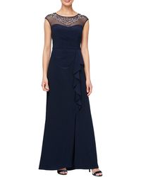 Alex Evenings - Embellished Neck Cap Sleeve Jersey Gown - Lyst