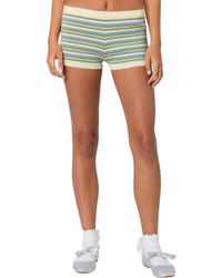 Edikted - Stripe Rib Knit Shorts - Lyst