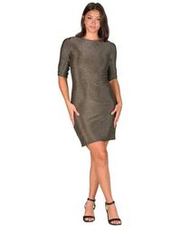 24seven Comfort Apparel - Petites Elbow Length Sleeve Shimmer Bodycon Mini Party Dress - Lyst