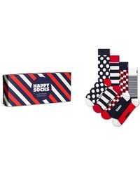 Happy Socks - Classic Dot & Stripe 4-pack Cotton Blend Crew Socks Gift Set - Lyst