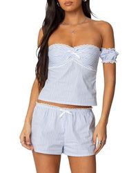 Edikted - Taryn Stripe Off The Shoulder Top - Lyst