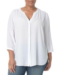 NYDJ - Semisheer Pintuck Blouse - Lyst