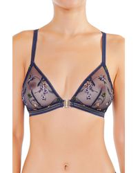 Huit - Insouciante Embroidered Mesh Bra - Lyst
