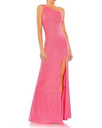 Mac Duggal - Sequined One Shoulder Draped Back Gown - Lyst