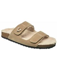 True Religion - Faux Leather Slip-On Platform Sandals - Lyst