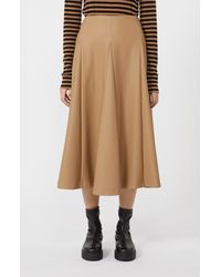 MM by Max Mara - Nocera Faux Leather Godet Midi Skirt - Lyst