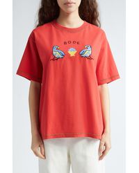 Bode - Embroide Parakeets Cotton Graphic T-shirt At Nordstrom - Lyst