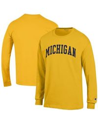Basic Wolverine Champion Michigan Wolverines Basic Arch Long-sleeve T-shirt in Gray for ...