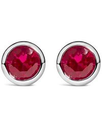 Haus of Brilliance - 925 Sterling 6Mm Bezel Set Created Gemstone Solitaire Stud Earrings - Lyst