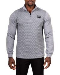 Maceoo - Diamond Quilted Quarter Zip Pullover - Lyst