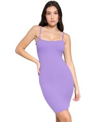 Popilush - Shapewear Solid Modal Butt Lift Mini Slip Dress - Lyst