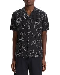 Theory - Irving Sketch Floral Camp Shirt - Lyst