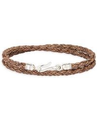 Caputo & Co. - Double Wrap Braided Leather Bracelet - Lyst