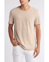 BOSS - Tiburt Stripe Cotton & Linen T-shirt - Lyst