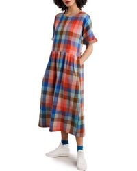 Seasalt Cornwall - Brouse Check Organic Cotton Midi Dress - Lyst