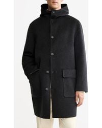 Mango - Handmade Hooded Wool Blend Melton Overcoat - Lyst