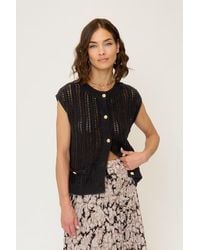 Central Park West - Rose Sleeveless Open Stitch Cardigan - Lyst