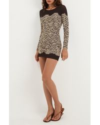 ViX - Poeme Becca Long Sleeve Cover-Up Mesh Minidress - Lyst
