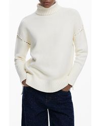 Desigual - Laced Sleeve Turtleneck Sweater - Lyst