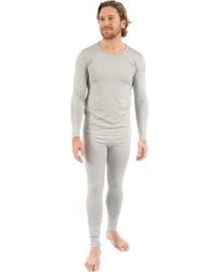 Leveret - Two-Piece Thermal Long Sleeve Solid Pajamas - Lyst