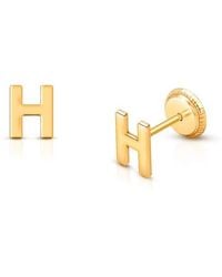Tiny Blessings - 14K Initial Studs Screw Back Earrings - Lyst