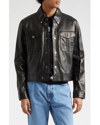 Versace - Blouson Leather Jacket - Lyst