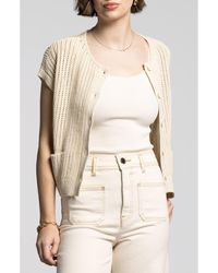 WEEKEND LOS ANGELES - Violette Short Sleeve Linen & Cotton Cardigan - Lyst