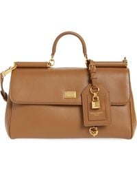 Dolce & Gabbana - My Sicily East/West Plongé Leather Top Handle Bag - Lyst