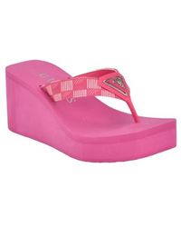Guess - Demmey Platform Wedge Flip Flop - Lyst