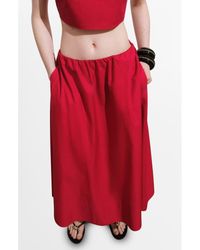 Mango - Flared Cotton Midi Skirt - Lyst