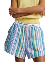 Polo Ralph Lauren - Cotton Seersucker Boxer Pajama Shorts - Lyst