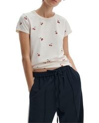 Rag & Bone - Cherry Print Cotton Graphic T-Shirt - Lyst