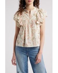 Treasure & Bond - Ruffle Sleeve Clip Dot Top - Lyst