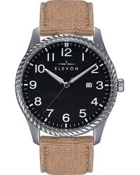 Elevon Watches - Crosswind Canvas-Overlaid Leather-Band Watch W/ Date - Lyst