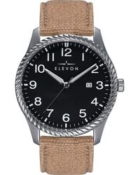 Elevon Watches - Crosswind Canvas-Overlaid Leather-Band Watch W/ Date - Lyst
