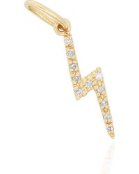The Lovery Fine Jewelry - Mini Diamond Lightning Bolt Charm - Lyst