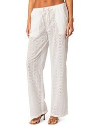 Edikted - Lemon Lacey Cotton Eyelet Pants - Lyst