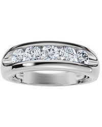 Bliss Diamond - 3/4Ct Diamond 5-Stone Wedding Ring Channel Set 10K Lab Grown - Lyst