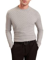Ted Baker - Corbin Chevron Texture Cotton & Wool Crewneck Sweater - Lyst