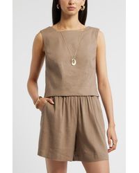 Nordstrom - Linen Blend Shell Top - Lyst