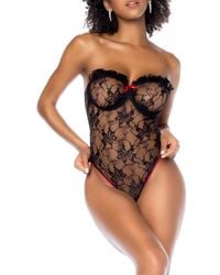 MAPALE - Strapless Lace Underwire Teddy - Lyst