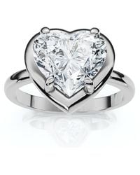 Bliss Diamond - Certified 2 1/2Ct Heart Diamond Button Engagement Ring 14K Or Pt Lab Grown - Lyst