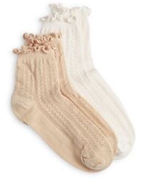 Stems - Assorted 2-Pack Pointelle Stripe Socks - Lyst