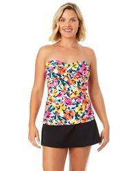 Anne Cole - Tiger Dance Twist Front Bandeaukini Swim Top - Lyst