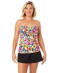 Anne Cole - Tiger Dance Twist Front Bandeaukini Swim Top - Lyst