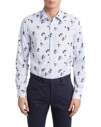 Paul Smith - Tailored Fit Floral Stripe Cotton Dress Shirt - Lyst