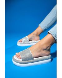 Prologue Shoes - Oeste Rhinestone Platform Sandal - Lyst