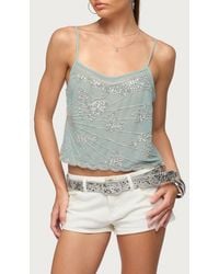 Edikted - Beaded Sequin Chiffon Camisole - Lyst