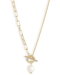 Kendra Scott - Leighton Cultured Freshwater Pearl Toggle Necklace - Lyst