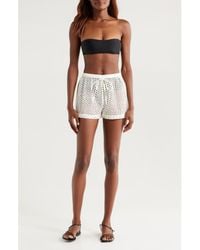 Solid & Striped - The Nancy Open Knit Cotton Cover-Up Shorts - Lyst